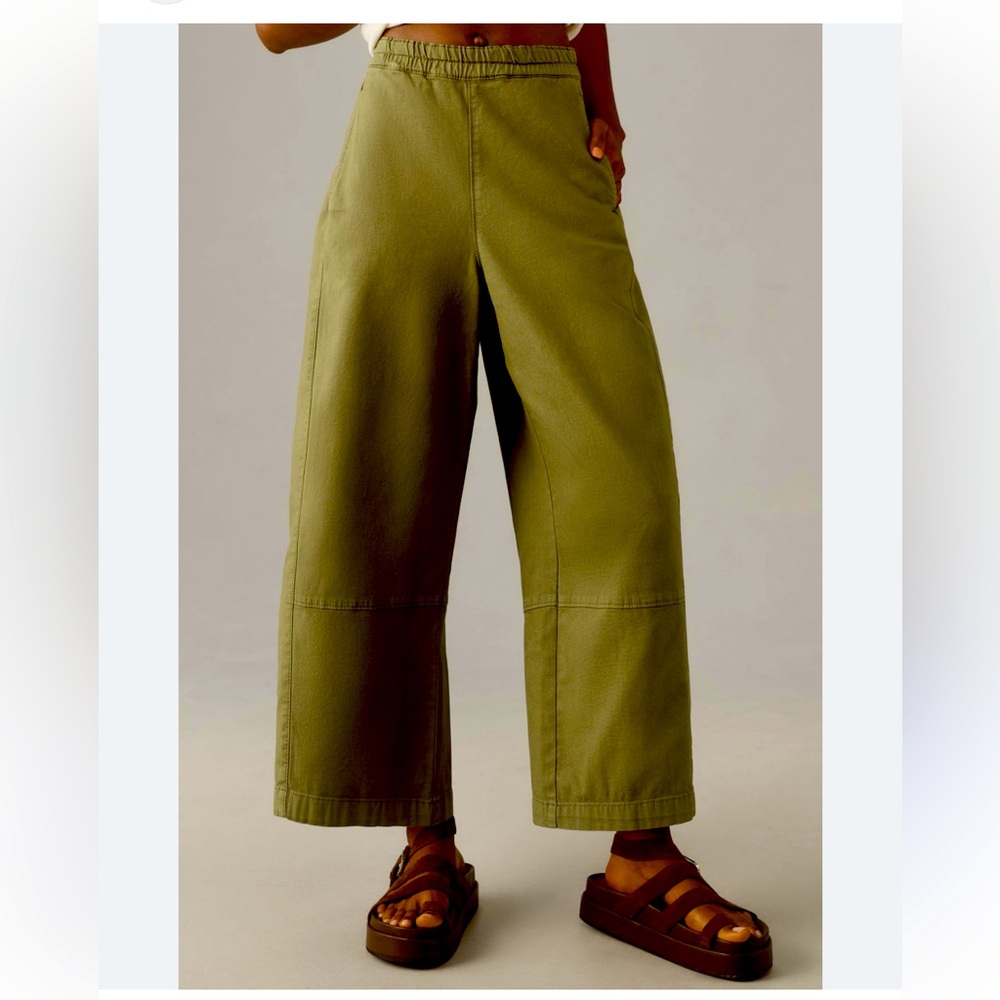 Olive Green Wide-Leg Women Jeans